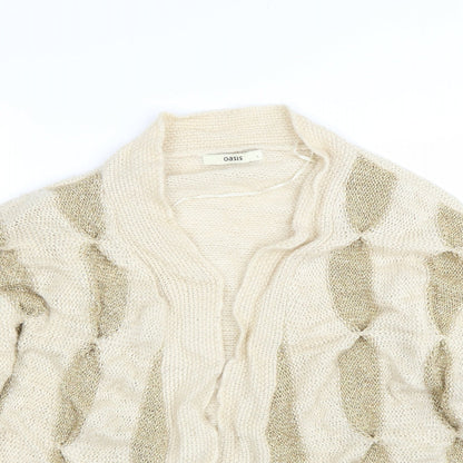 Womens UK Size L Oasis Beige Cardigan Jumper