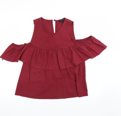Womens UK Size S New Look Red Tunic Jumper