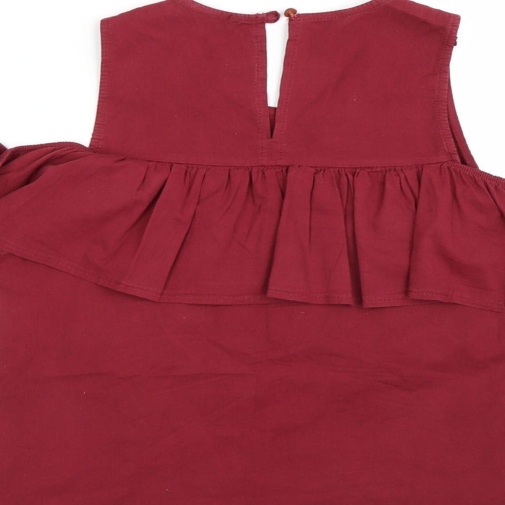 Womens UK Size S New Look Red Tunic Jumper