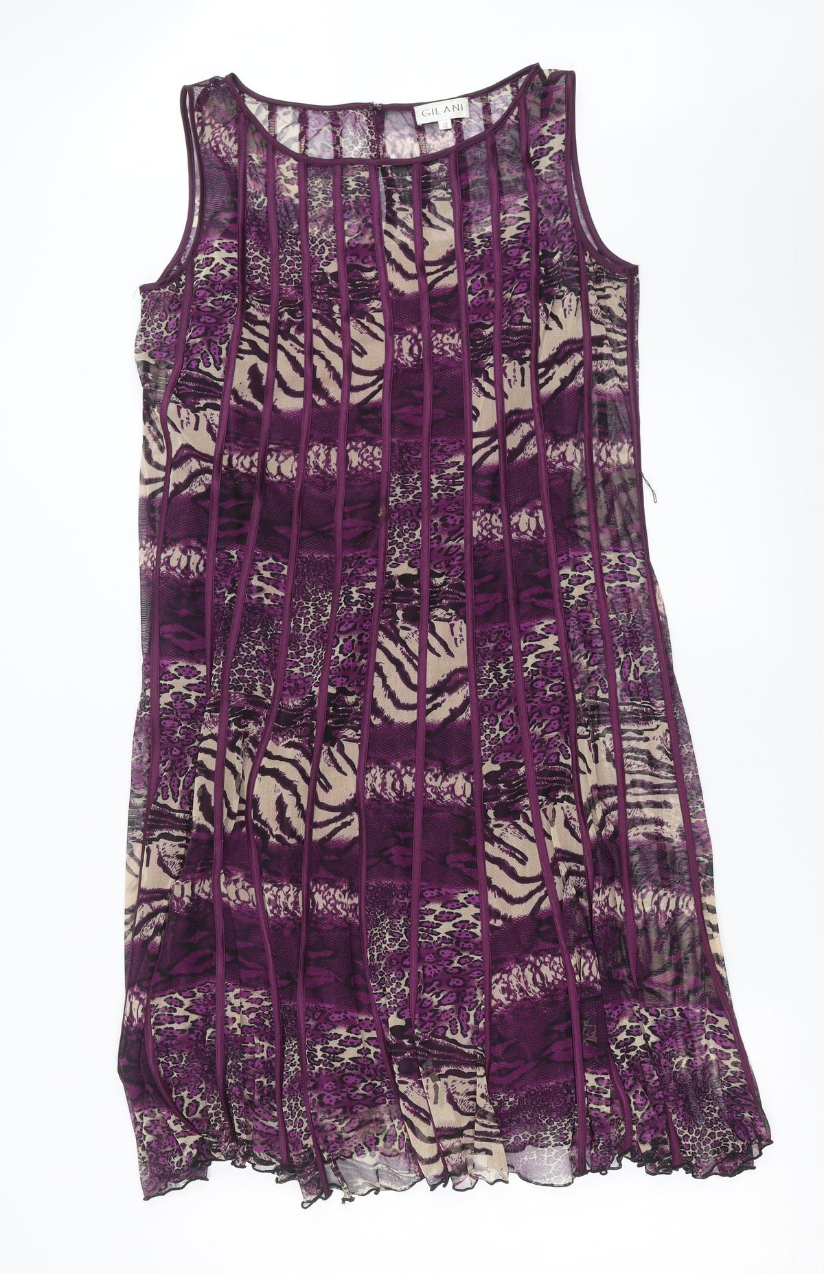 Gilani Womens Purple Geometric  Shift  Size 12