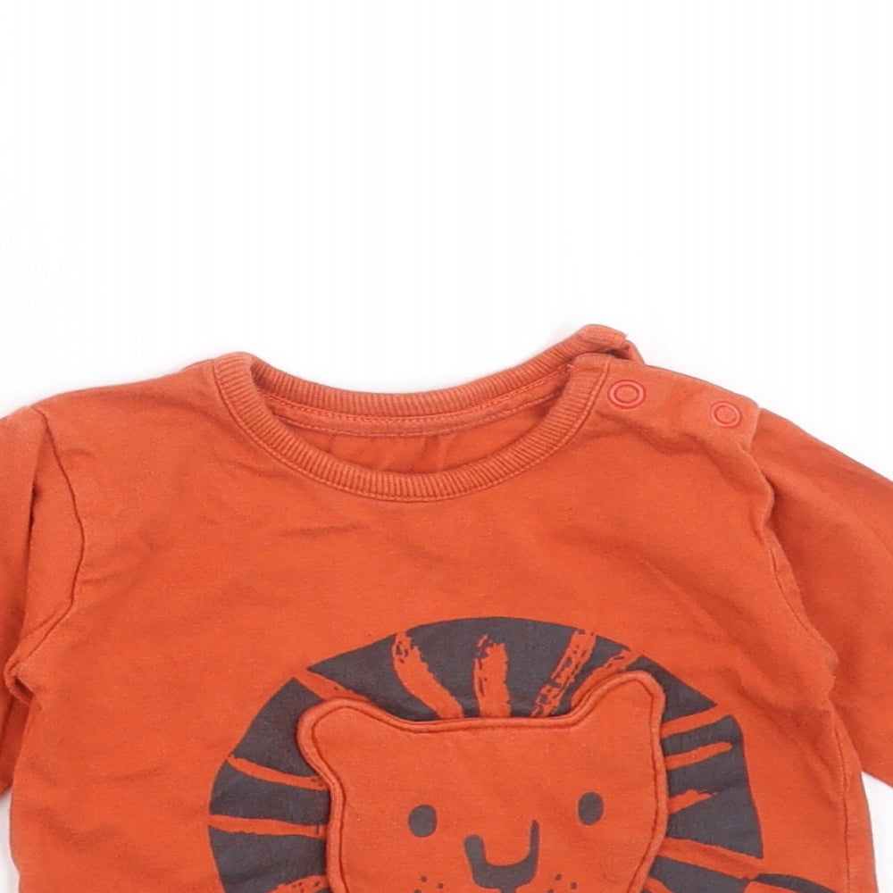 George Baby Orange   Basic T-Shirt Size 3-6 Months  - lion