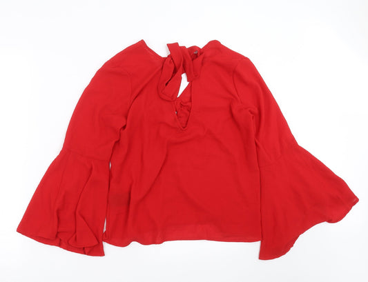 Womens UK Size 8 Divided by H&M Red Basic Blouse