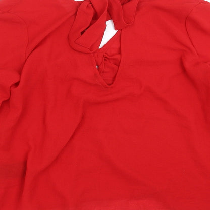 Womens UK Size 8 Divided by H&M Red Basic Blouse
