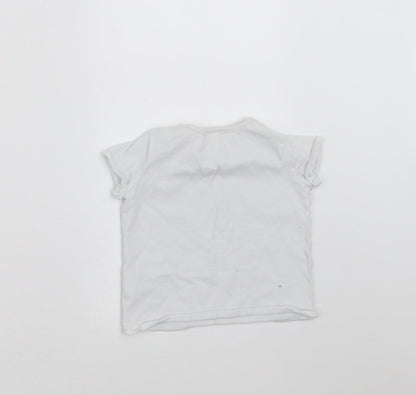 NEXT Baby White   Basic T-Shirt Size 3-6 Months  - animals