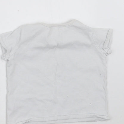 NEXT Baby White   Basic T-Shirt Size 3-6 Months  - animals