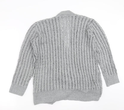 Boohoo Womens Grey  Knit Cardigan Jumper Size M