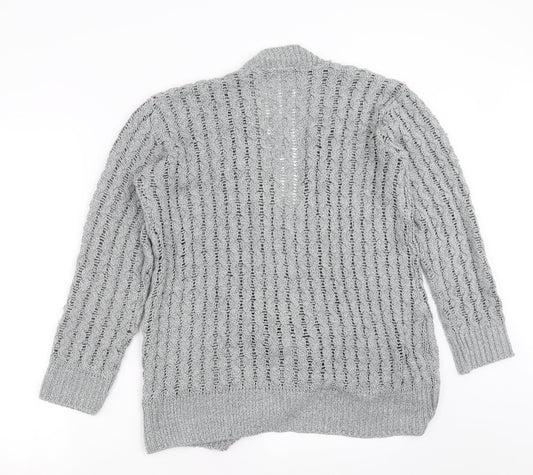 Boohoo Womens Grey  Knit Cardigan Jumper Size M