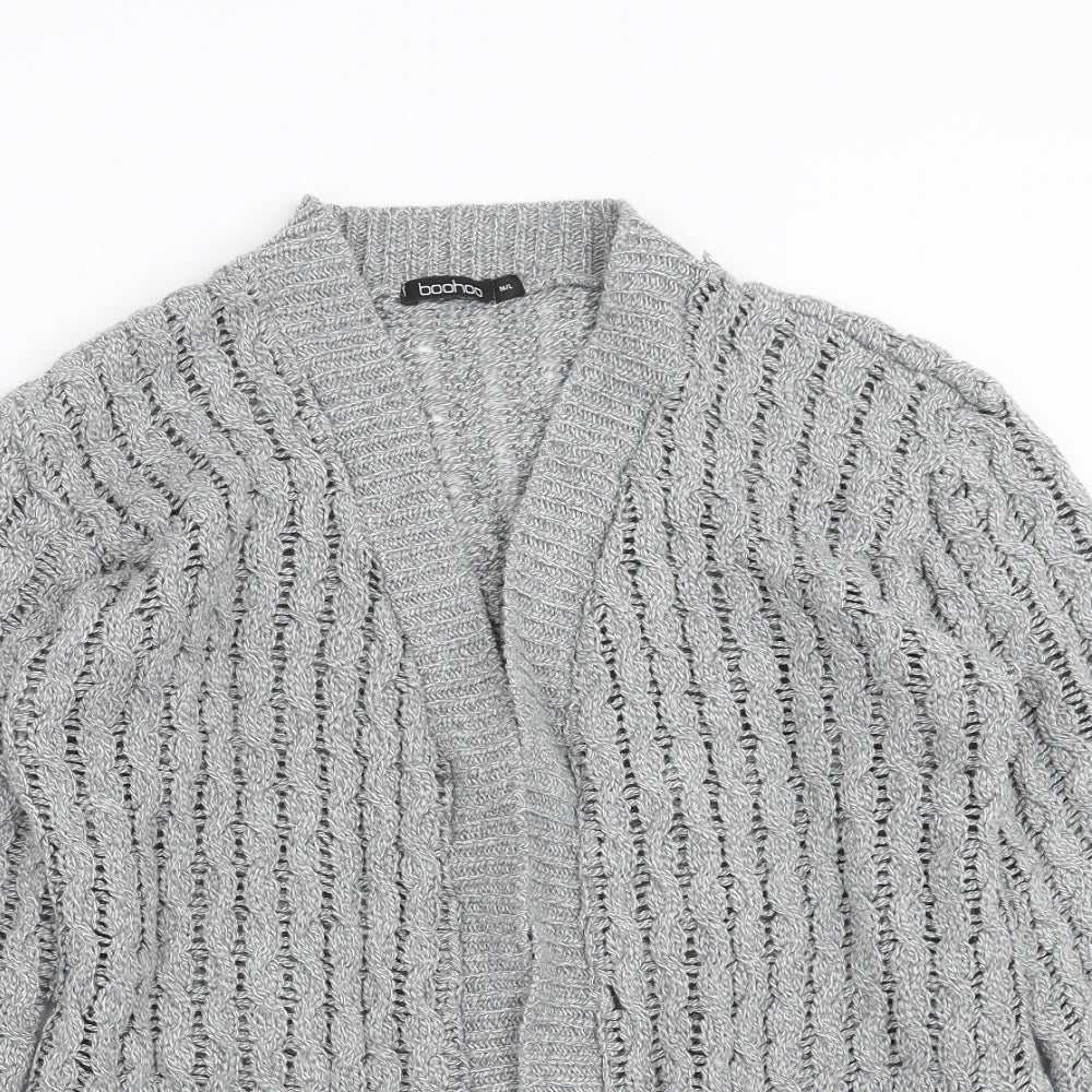 Boohoo Womens Grey  Knit Cardigan Jumper Size M