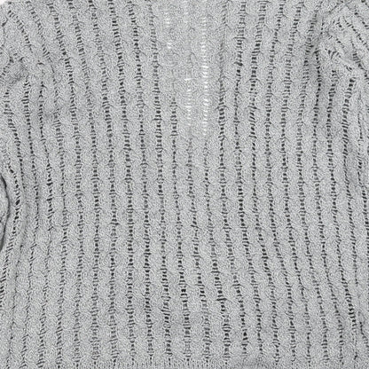 Boohoo Womens Grey  Knit Cardigan Jumper Size M