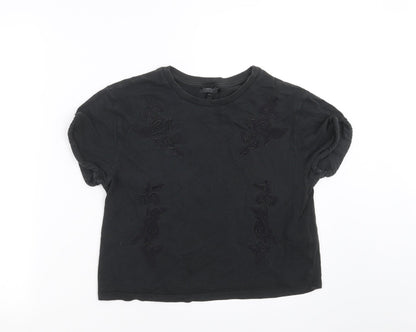 Womens UK Size 8 Topshop Black Basic T-Shirt