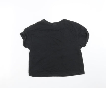 Womens UK Size 8 Topshop Black Basic T-Shirt