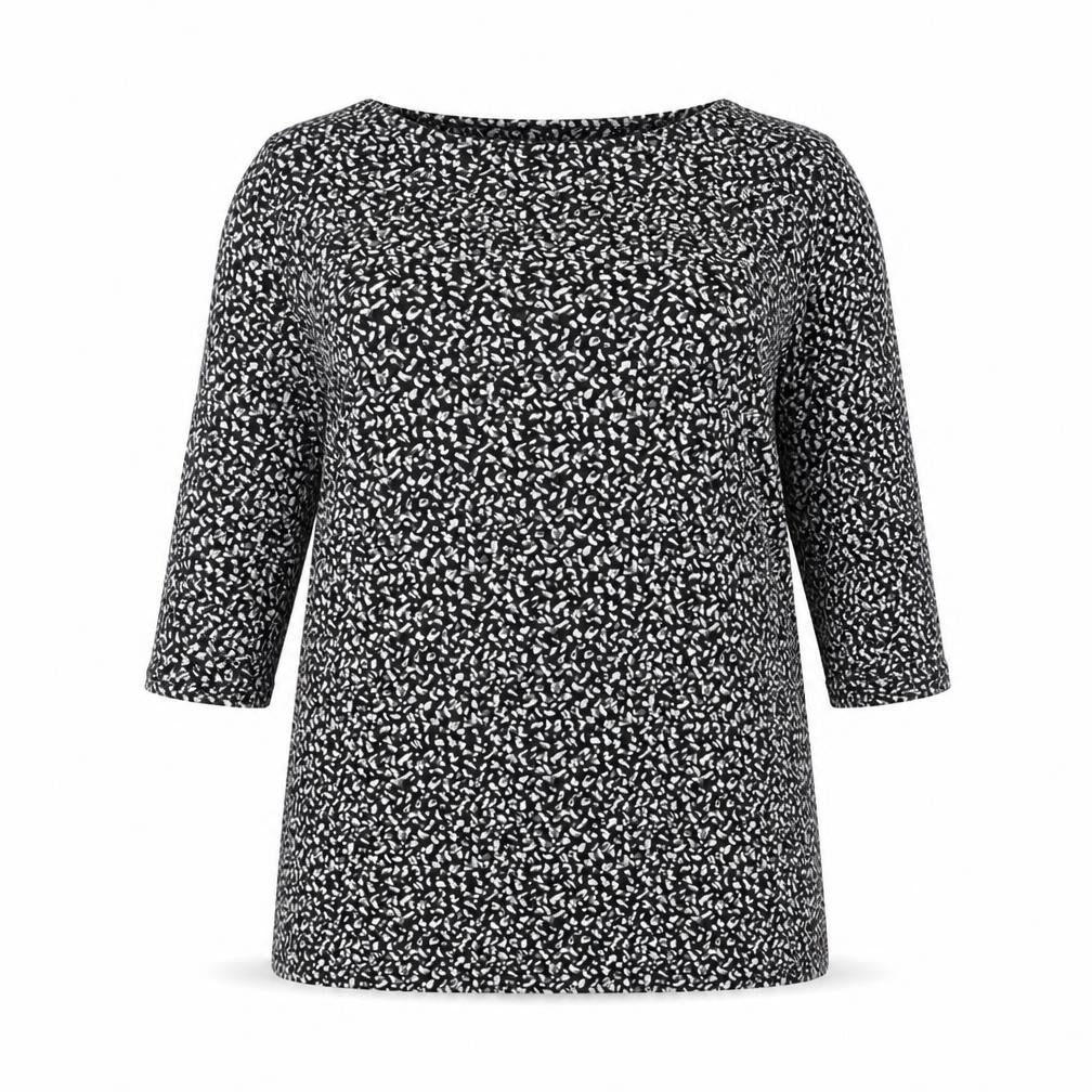 Marks & Spencer Womens Black Geometric Knit Pullover Jumper Size 16