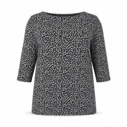 Marks & Spencer Womens Black Geometric Knit Pullover Jumper Size 16