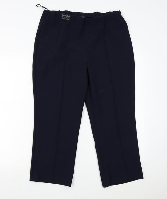 Classic Womens Blue   Trousers  Size 14 L24 in - Comfort Plus