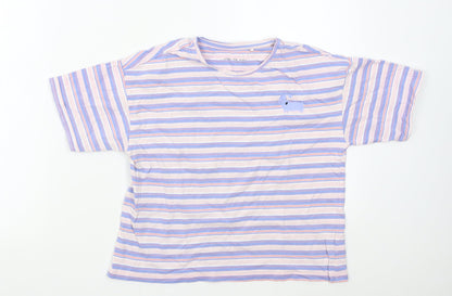 NEXT Girls Multicoloured Striped  Basic T-Shirt Size XS  - Dog