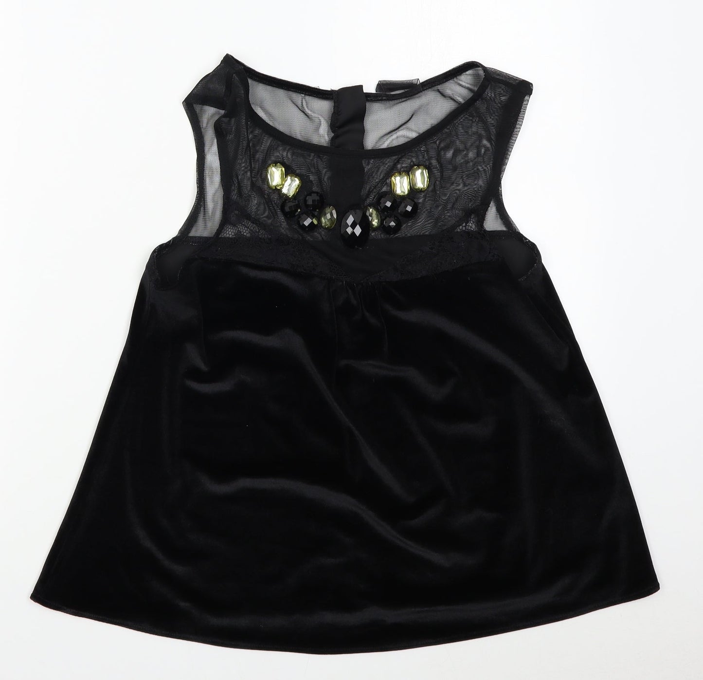 Womens UK Size 10 NEXT Black Basic Blouse