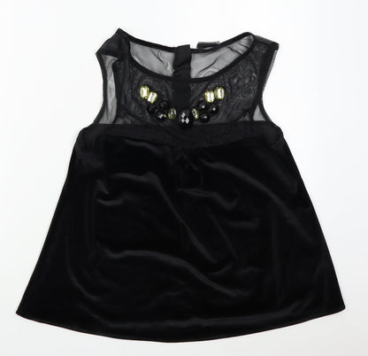 Womens UK Size 10 NEXT Black Basic Blouse