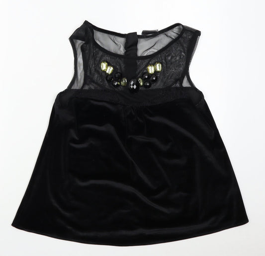 Womens UK Size 10 NEXT Black Basic Blouse
