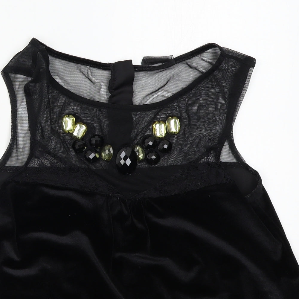 Womens UK Size 10 NEXT Black Basic Blouse
