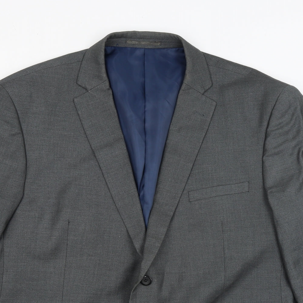 Mens UK Size 2XL Dobell Regular Grey Suit Jacket