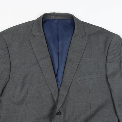 Mens UK Size 2XL Dobell Regular Grey Suit Jacket