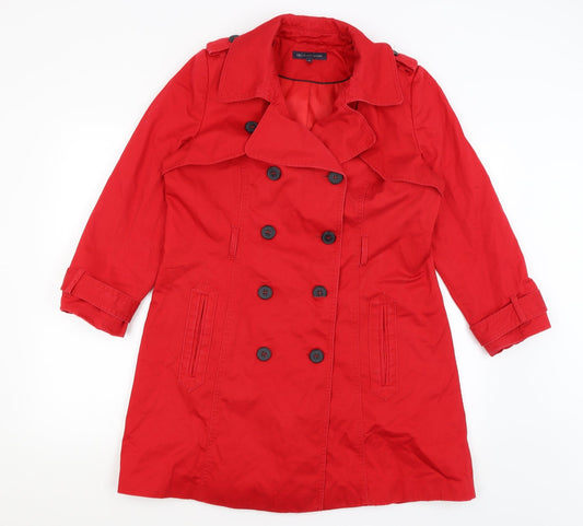 Womens UK Size 14 M&S Red Overcoat