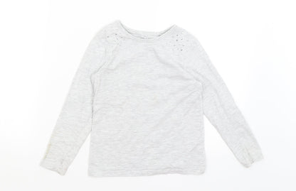 George Girls Grey   Basic T-Shirt Size 6-7 Years