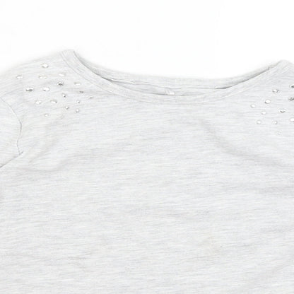 George Girls Grey   Basic T-Shirt Size 6-7 Years