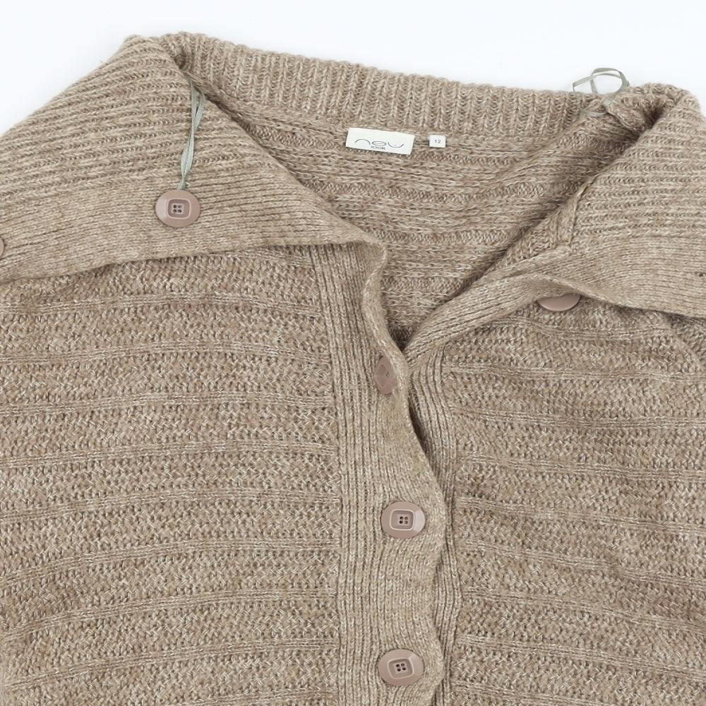 Womens UK Size 12 New Look Brown Cardigan Jumper