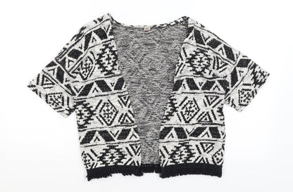 TU Girls White Geometric  Cardigan Jumper Size 8 Years
