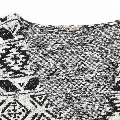 TU Girls White Geometric  Cardigan Jumper Size 8 Years