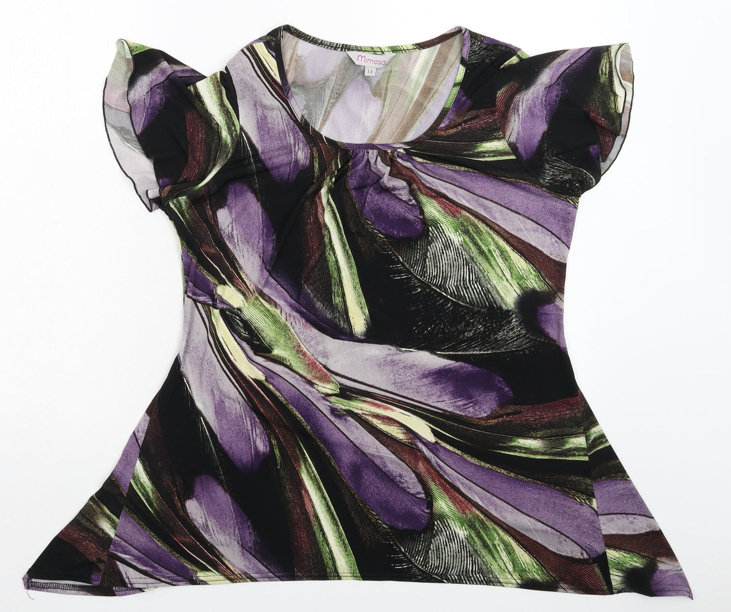 Womens UK Size 14 Mimosa Multicoloured Basic Blouse