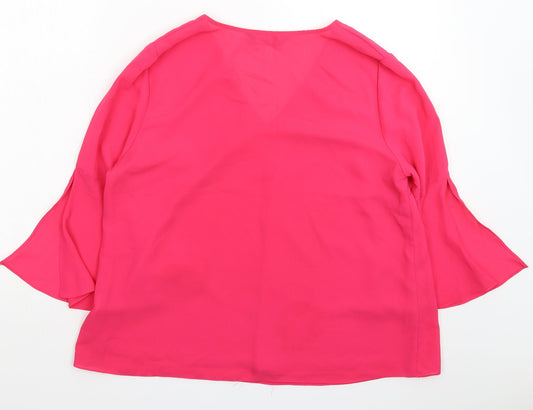 F&F Womens Pink  Satin Basic Blouse Size 14