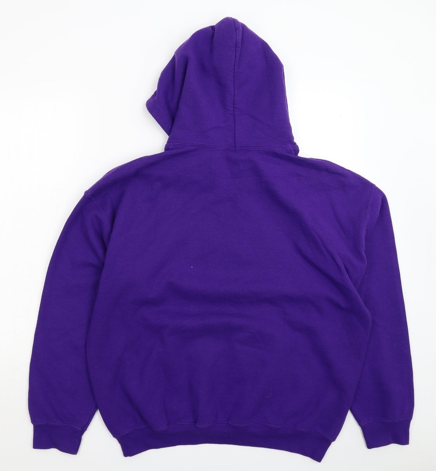 Mens UK Size L Gildan Purple Pullover Hoodie