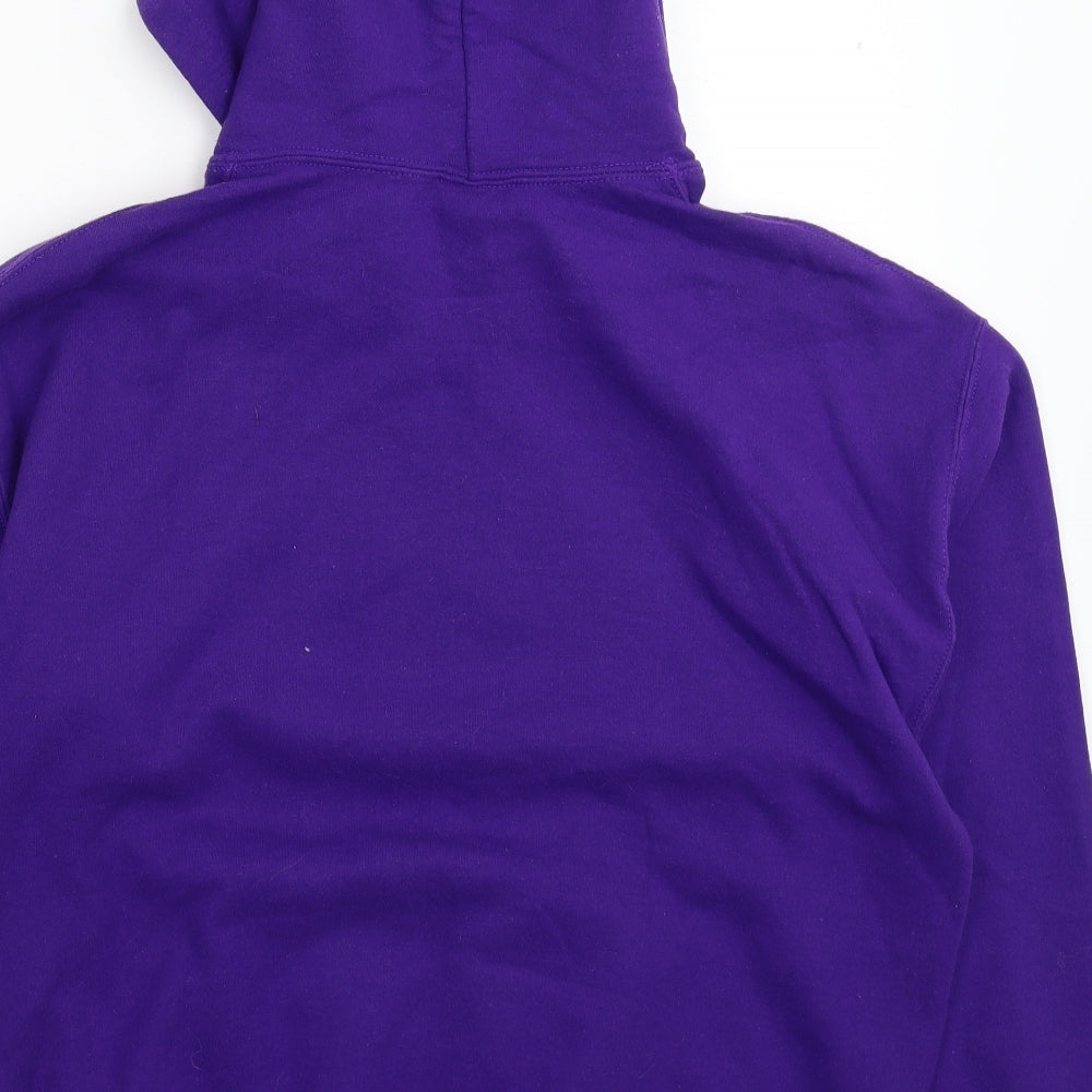 Mens UK Size L Gildan Purple Pullover Hoodie
