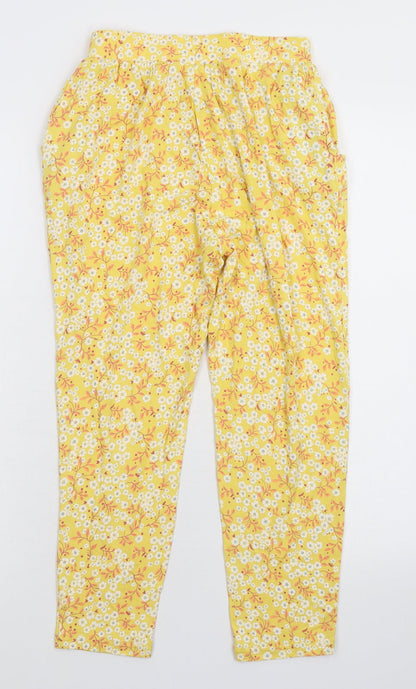 NEXT Girls Yellow Floral  Sweatpants Trousers Size 9 Months