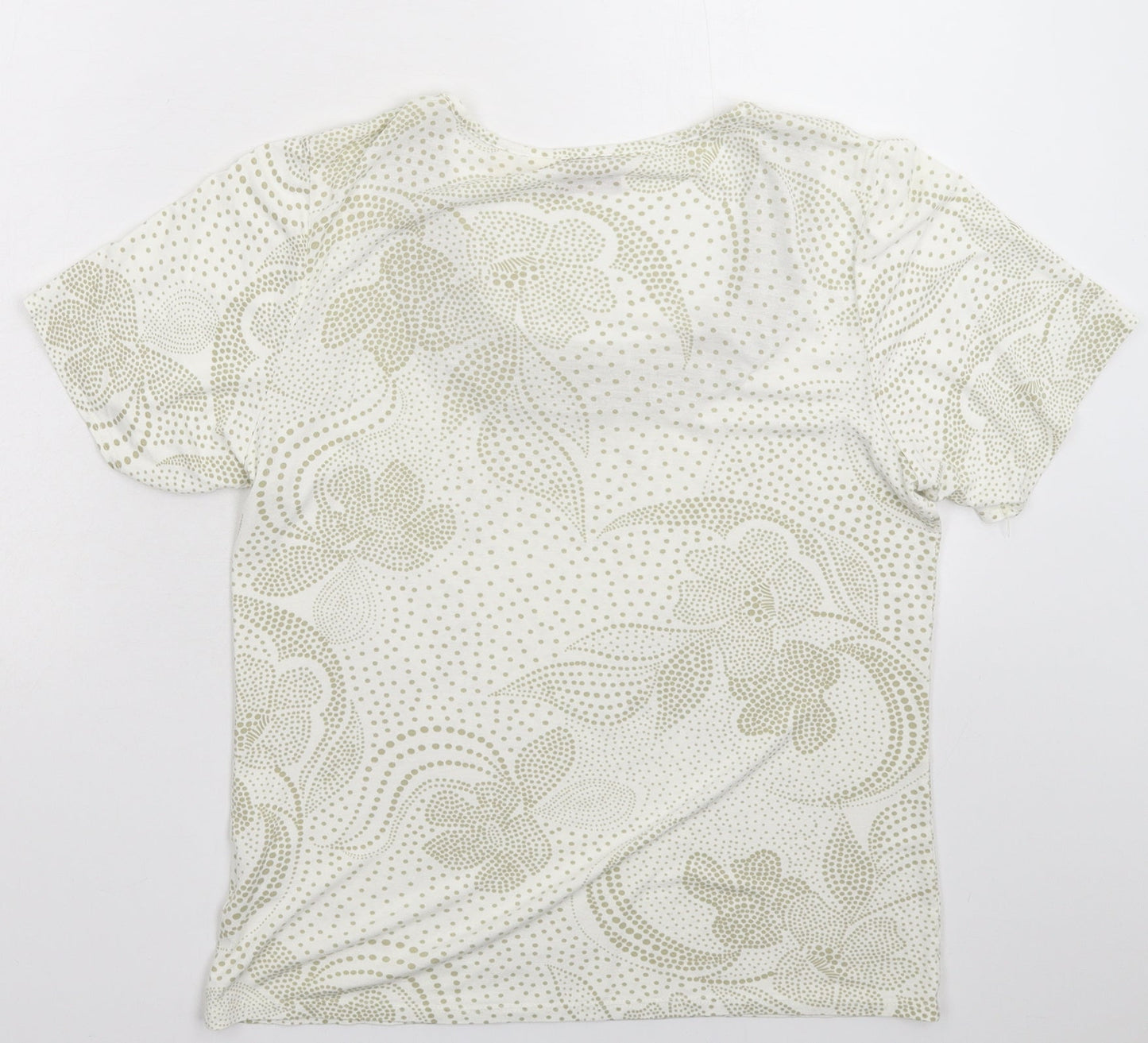 EWM Womens White Polka Dot  Basic T-Shirt Size 10