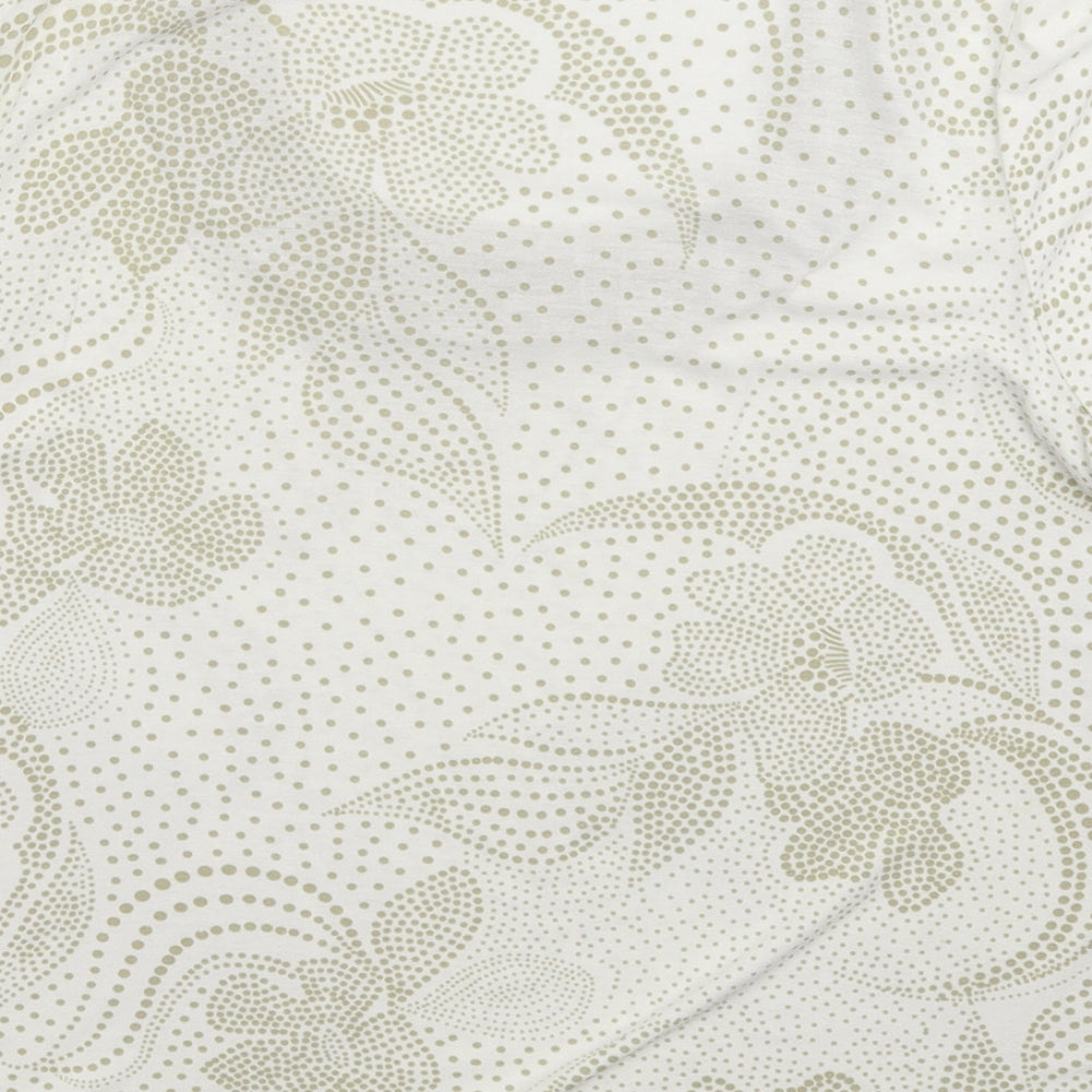 EWM Womens White Polka Dot  Basic T-Shirt Size 10