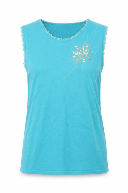 Cordelia Womens Blue Floral  Basic Blouse Size 14