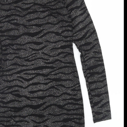 H&M Womens Silver Animal Print  A-Line  Size S  - Zebra print
