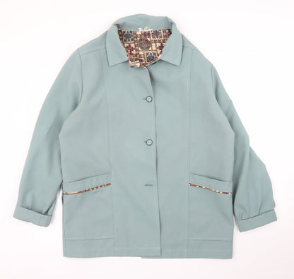 Womens UK Size 14 Preworn Green Overcoat