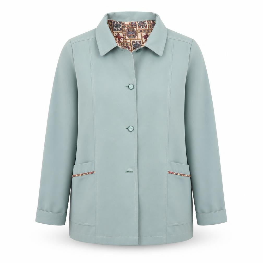 Womens UK Size 14 Preworn Green Overcoat