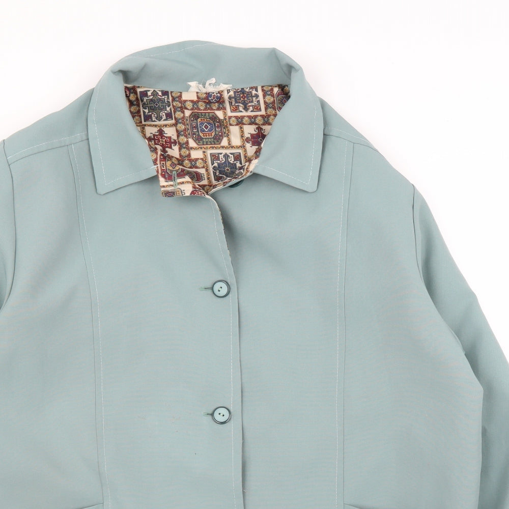Womens UK Size 14 Preworn Green Overcoat
