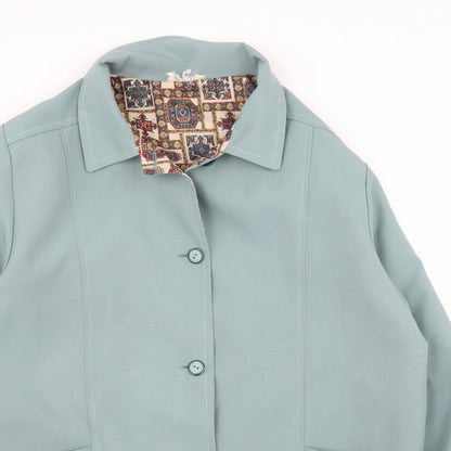 Womens UK Size 14 Preworn Green Overcoat