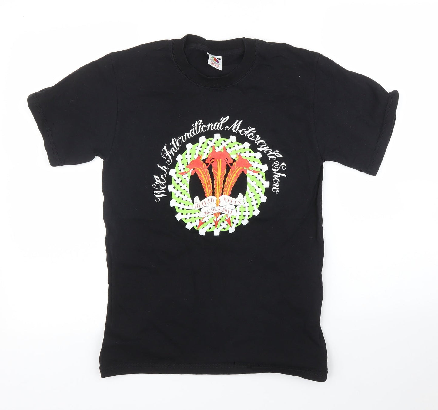 Mens UK Size S Fruit of the Loom Black  T-Shirt