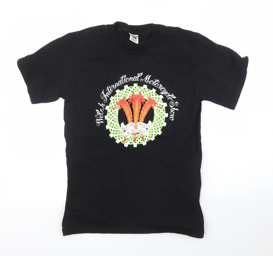 Mens UK Size S Fruit of the Loom Black  T-Shirt