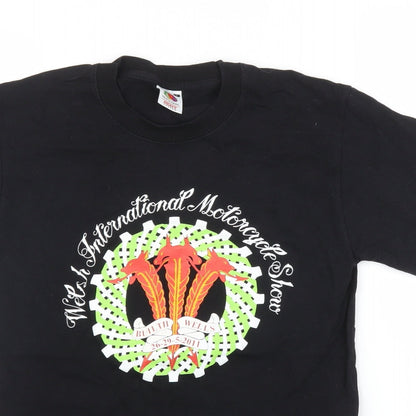 Mens UK Size S Fruit of the Loom Black  T-Shirt
