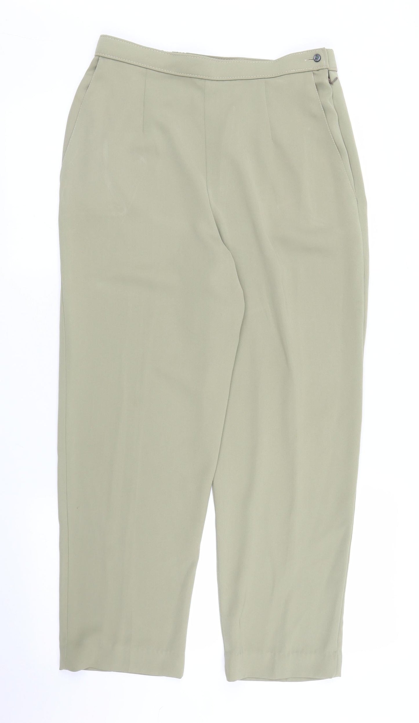 Womens UK Size 14 Preworn Regular Fit  Green Trousers