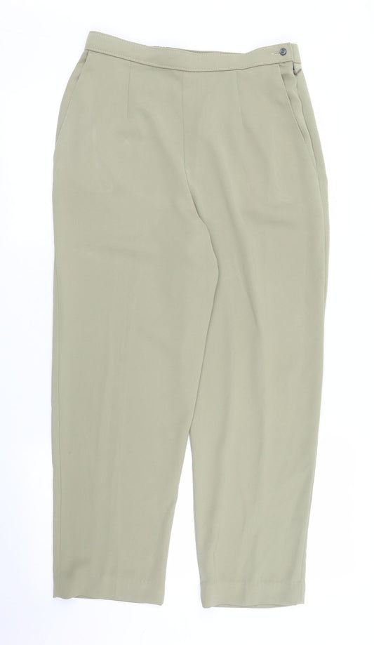 Womens UK Size 14 Preworn Regular Fit  Green Trousers