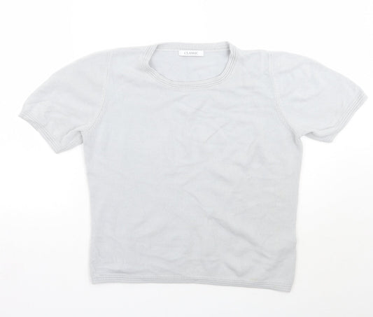 Womens UK Size 12 Marks and Spencer Grey Basic T-Shirt